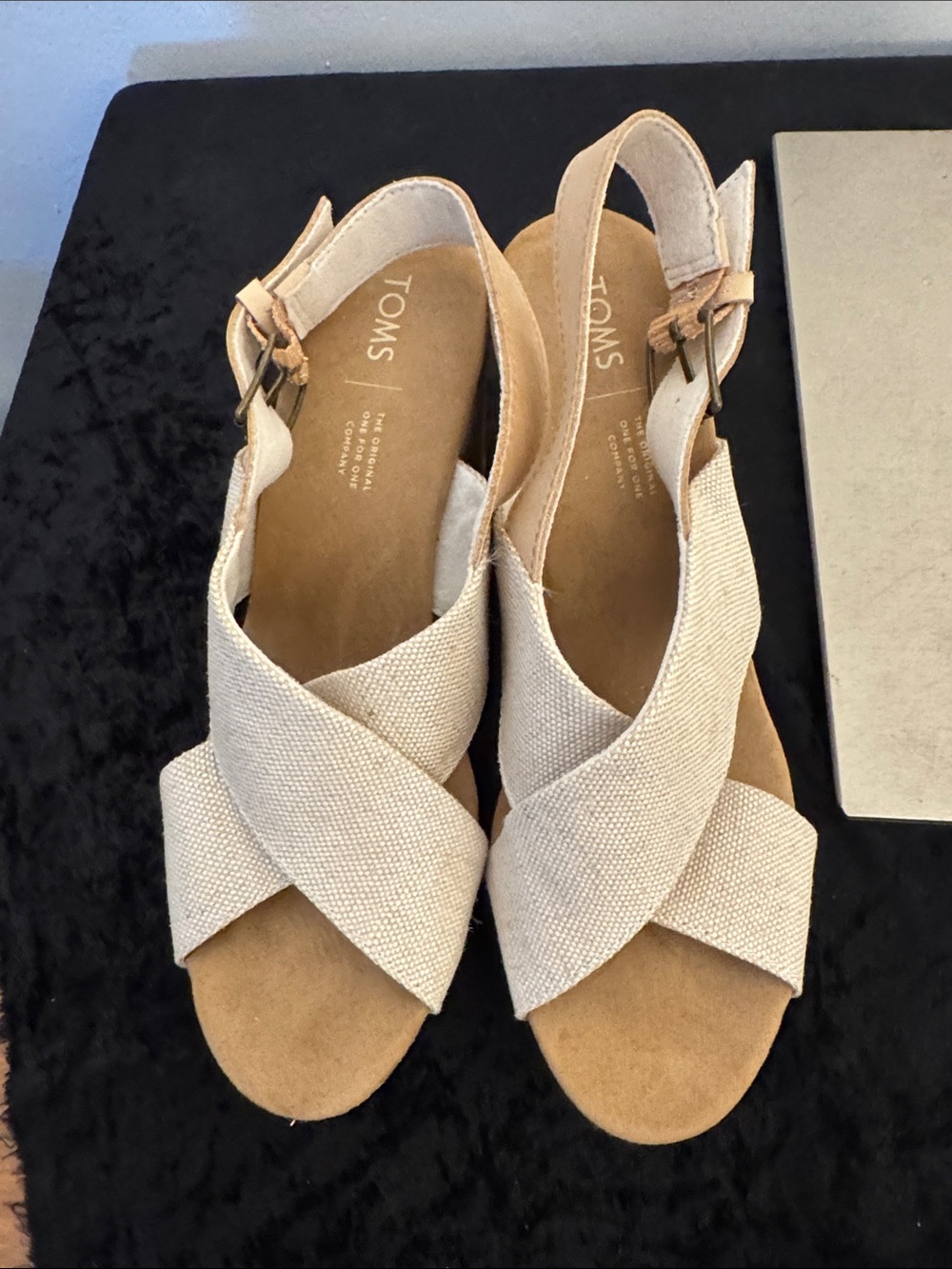 TOMS “Ibiza” Sandals – Cream/Tan, Size 9, EUC